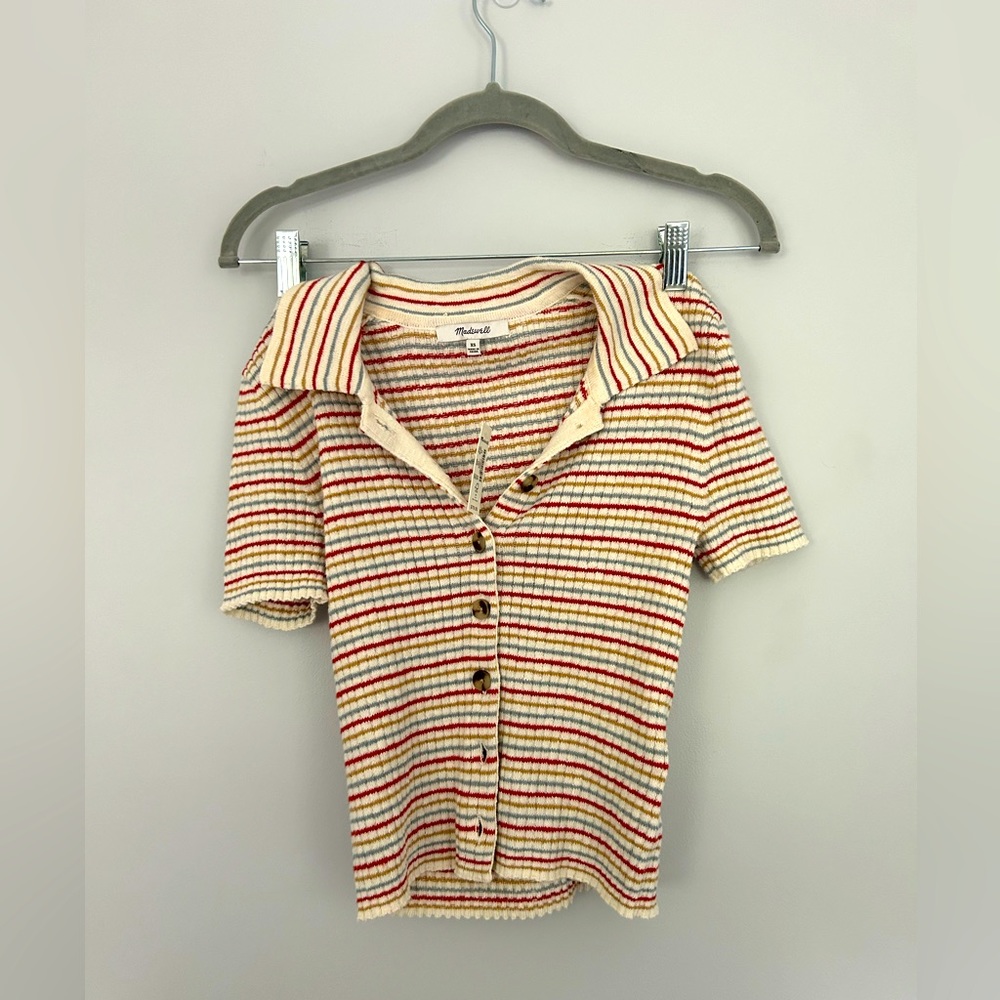 NWT madewell crop polo top.
